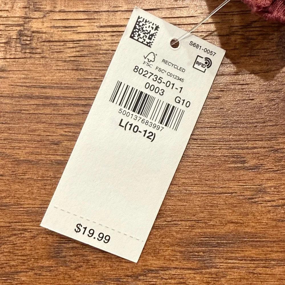 Old Navy Girls Ribbed Crewneck Go Dry Short-Sleeve Shirt - Size L (10/12)